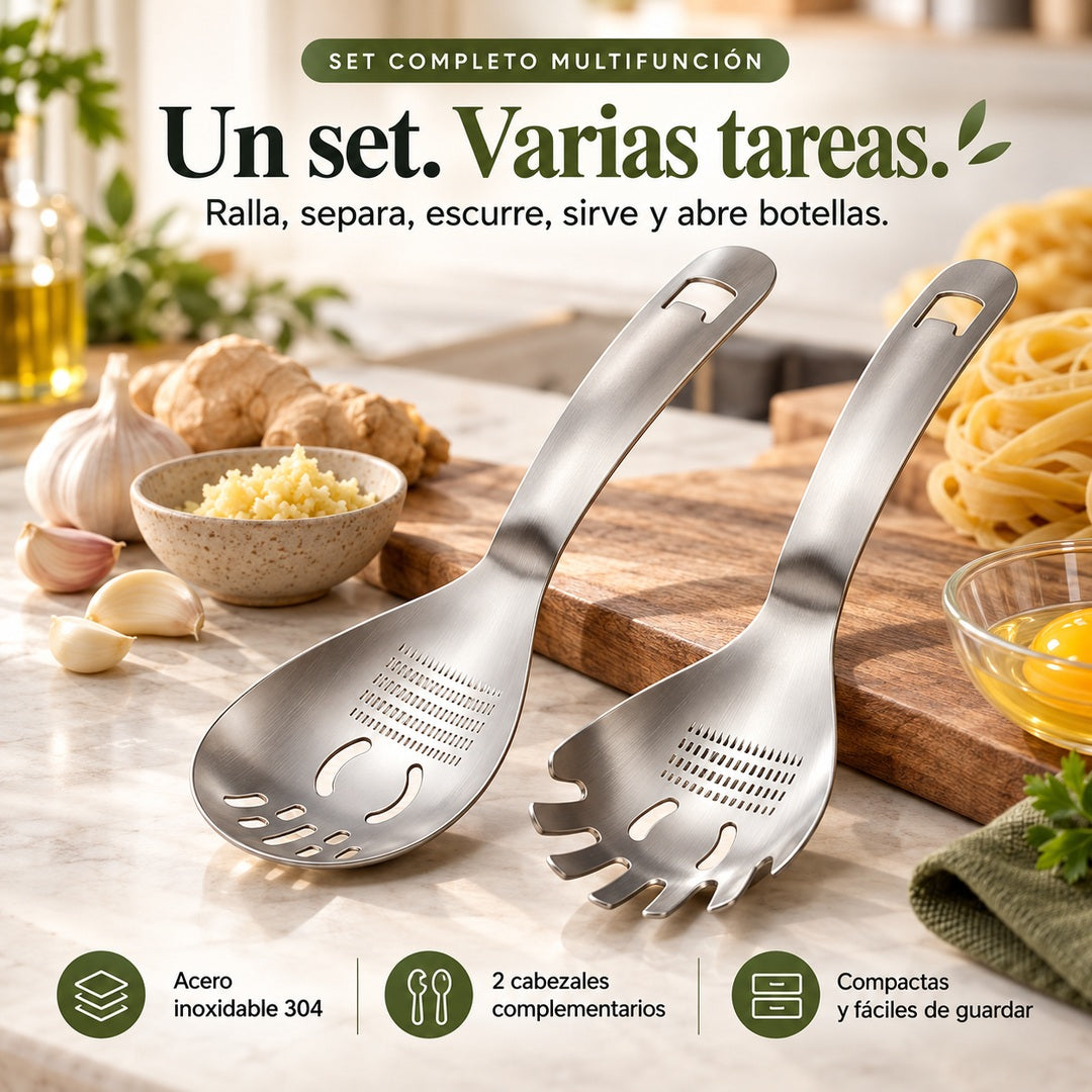 Set completo de cucharas multifunción de acero inoxidable 304