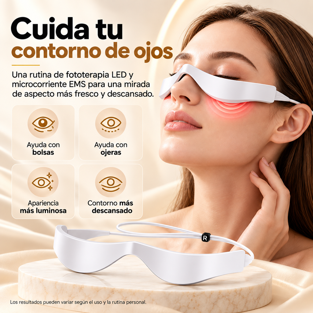 Cuidado del contorno de ojos con luz LED