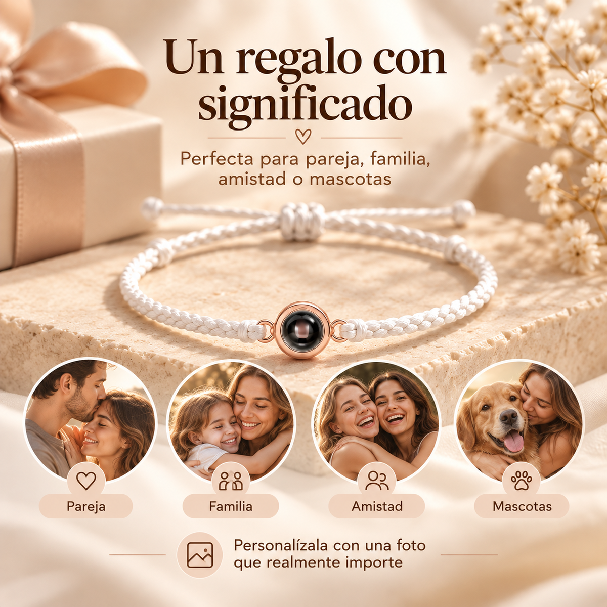 Pulsera personalizada como regalo para pareja familia amistad o mascotas