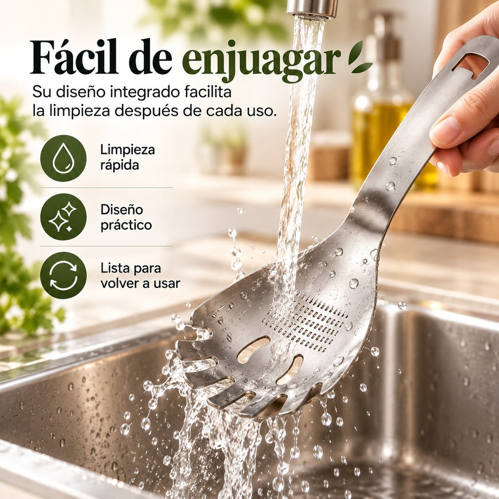 Cuchara multifunción fácil de enjuagar