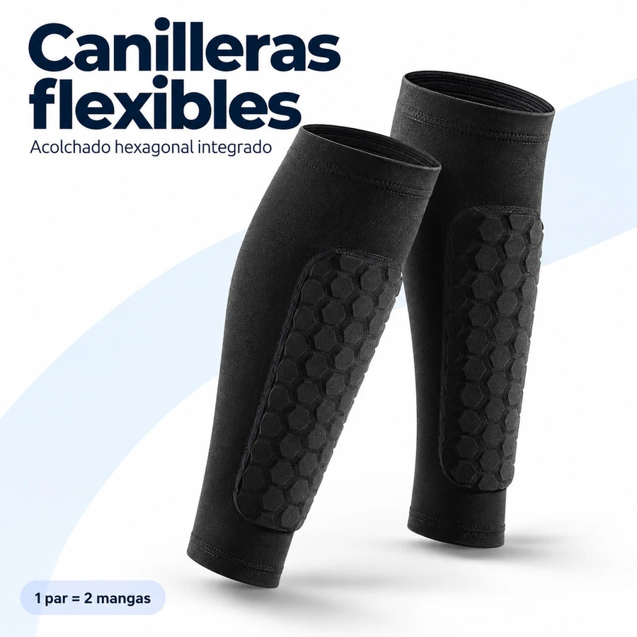 Canilleras Flexibles con Acolchado Hexagonal — Par