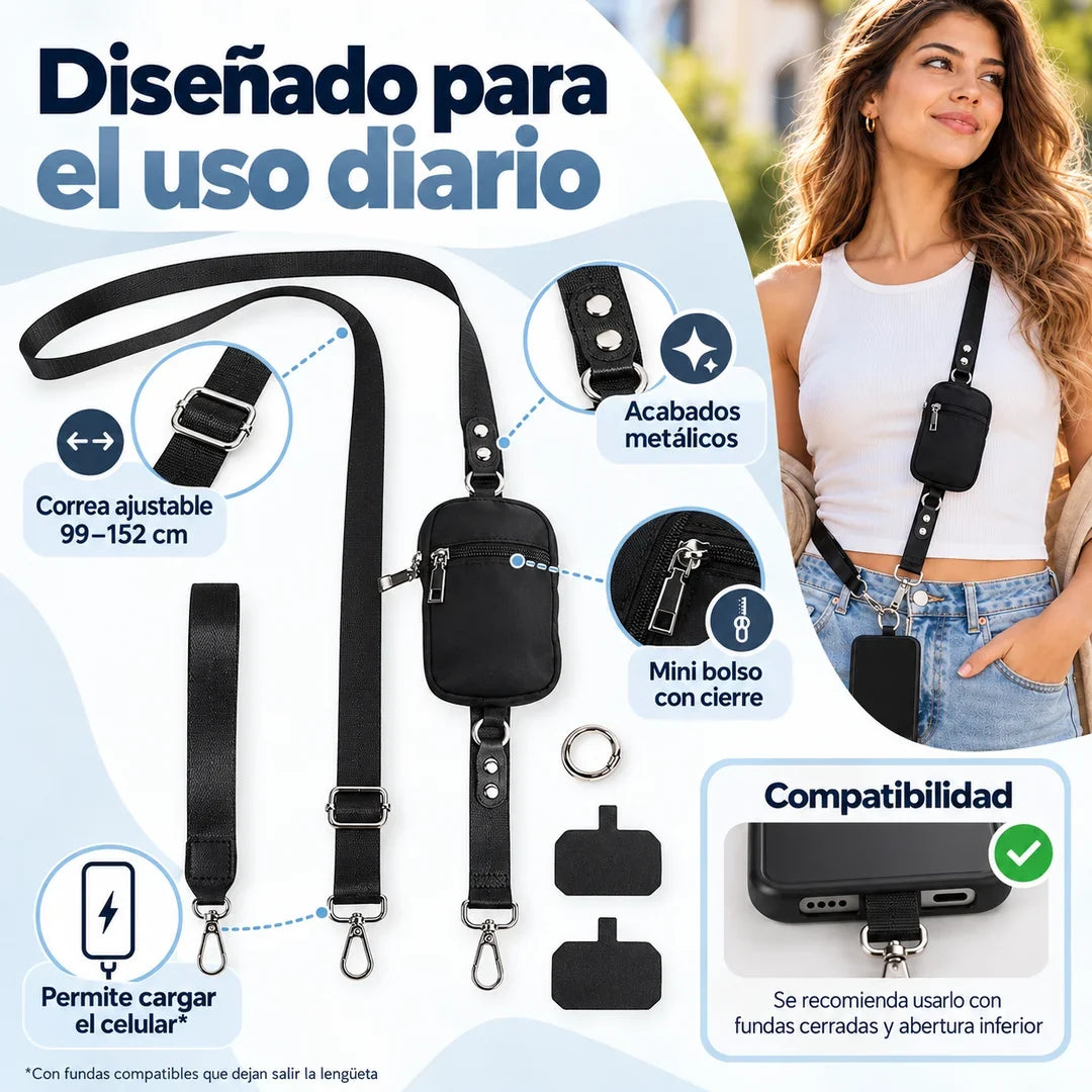 Largo ajustable y características del mini bolso