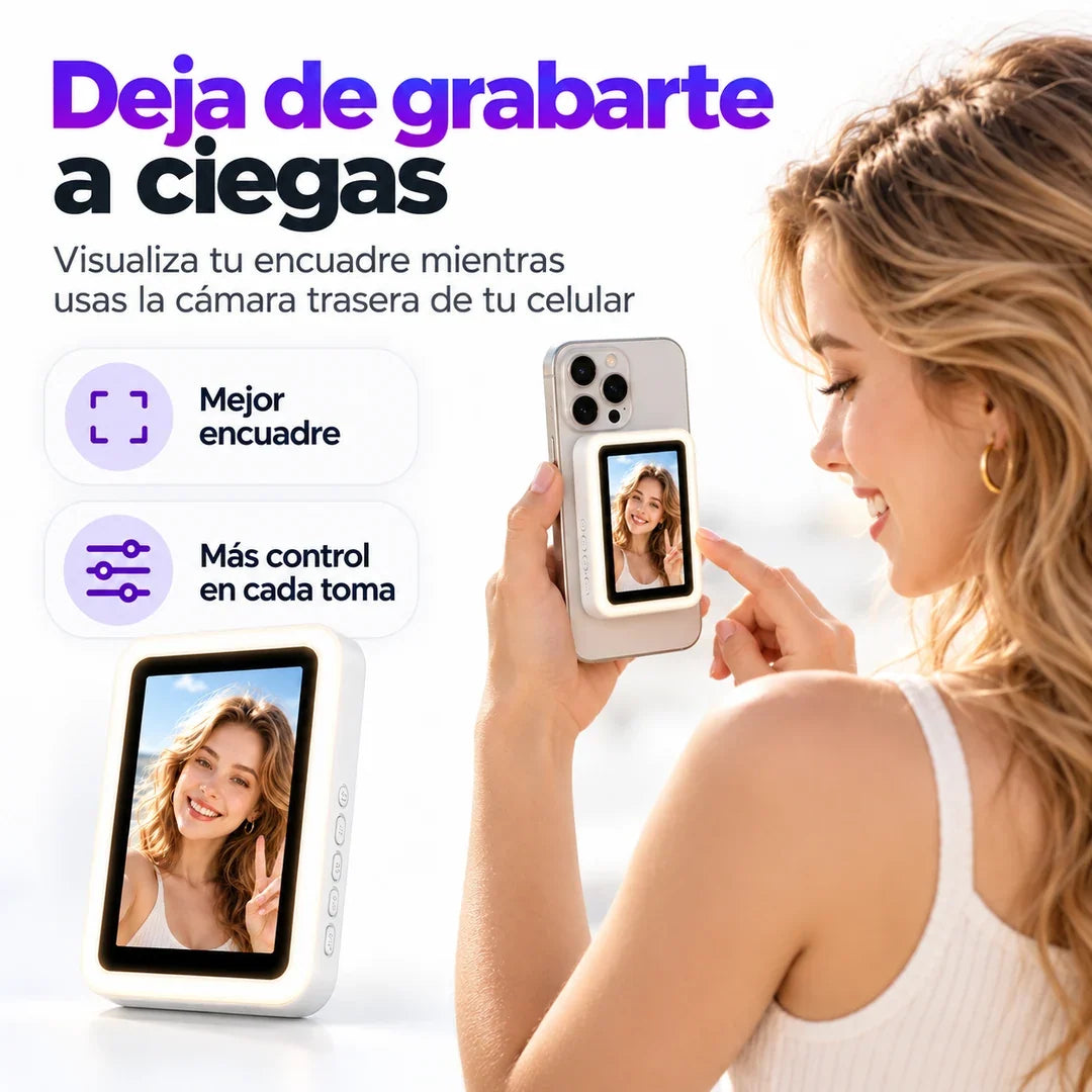 Graba sin perder el encuadre con vista previa trasera